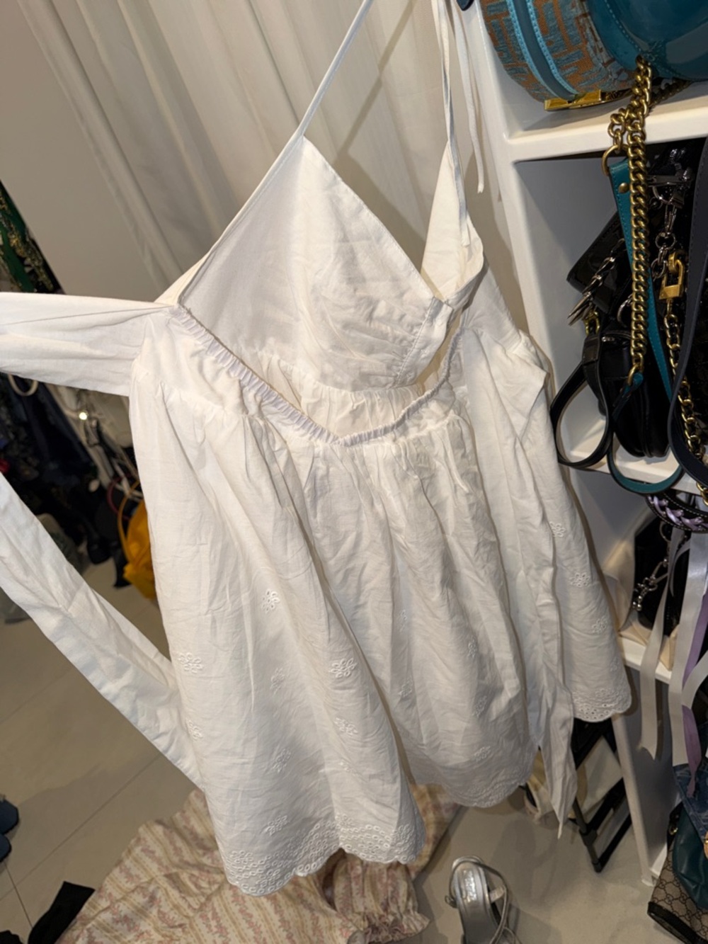 dELiA*s White Eyelet Spaghetti-Strap Cotton Camisole